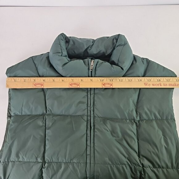 Eddie Bauer Mens Large Tall Quilted Goose Down Puffer Vest Zip Green Winter - Picture 8 of 10